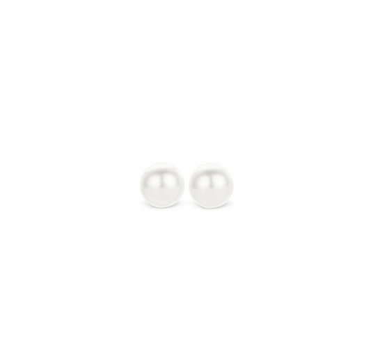 Ti Sento White Pearl Earrings 6MM, view 2