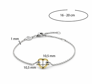 Ti Sento Gold Plated Heart Bracelet - now on sale