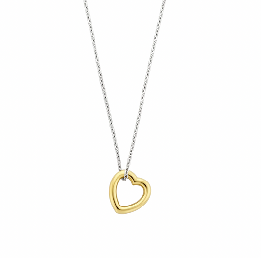 Ti Sento Gold Plated Heart Pendant on chain, view 4