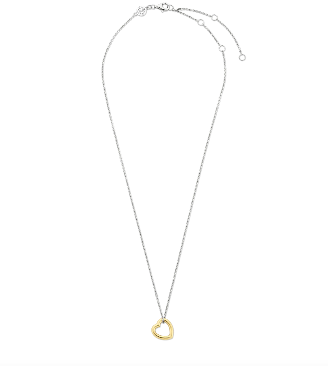 Ti Sento Gold Plated Heart Pendant on chain, view 3