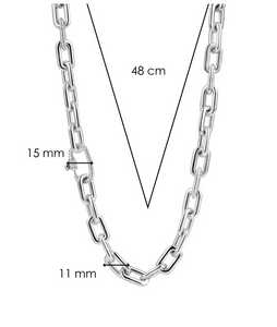 Ti Sento Sterling Silver Chain Link Necklace