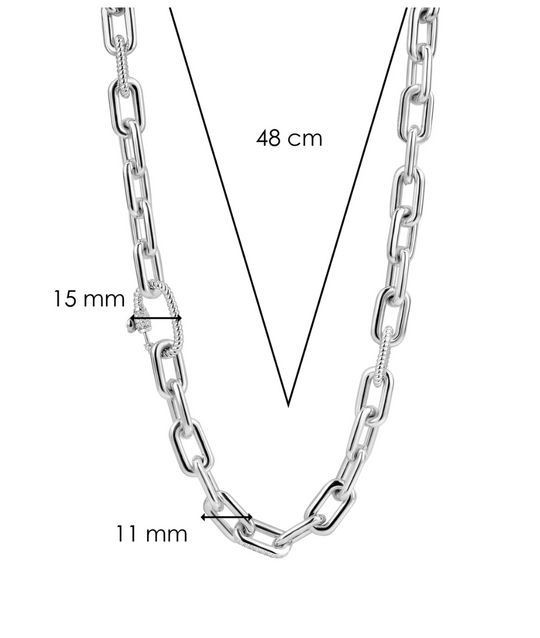 Ti Sento Sterling Silver Chain Link Necklace, view 4