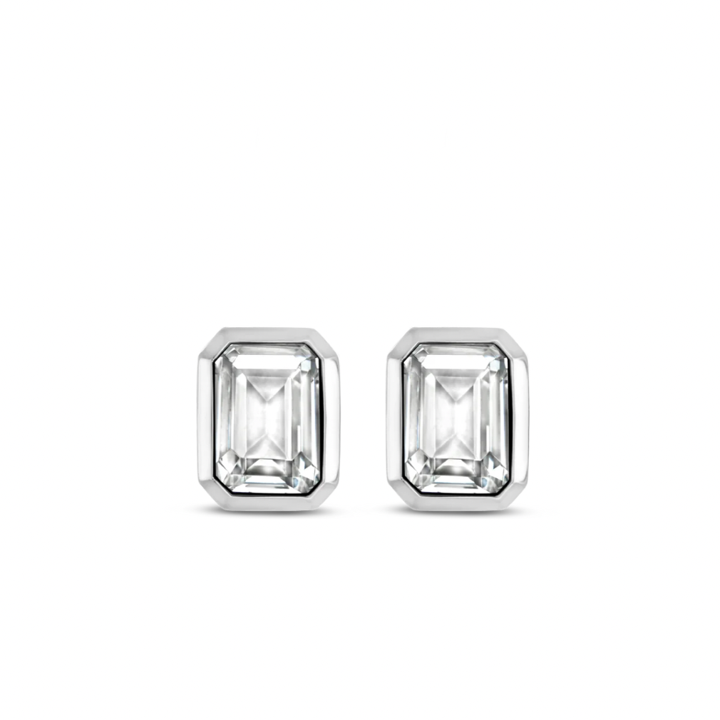 Ti Sento White Stone Cubic Zirconia Stud Earrings