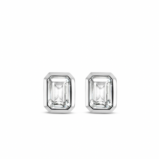 Ti Sento White Stone Cubic Zirconia Stud Earrings