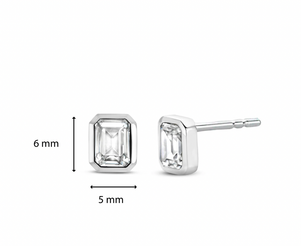 Ti Sento White Stone Cubic Zirconia Stud Earrings, view 5
