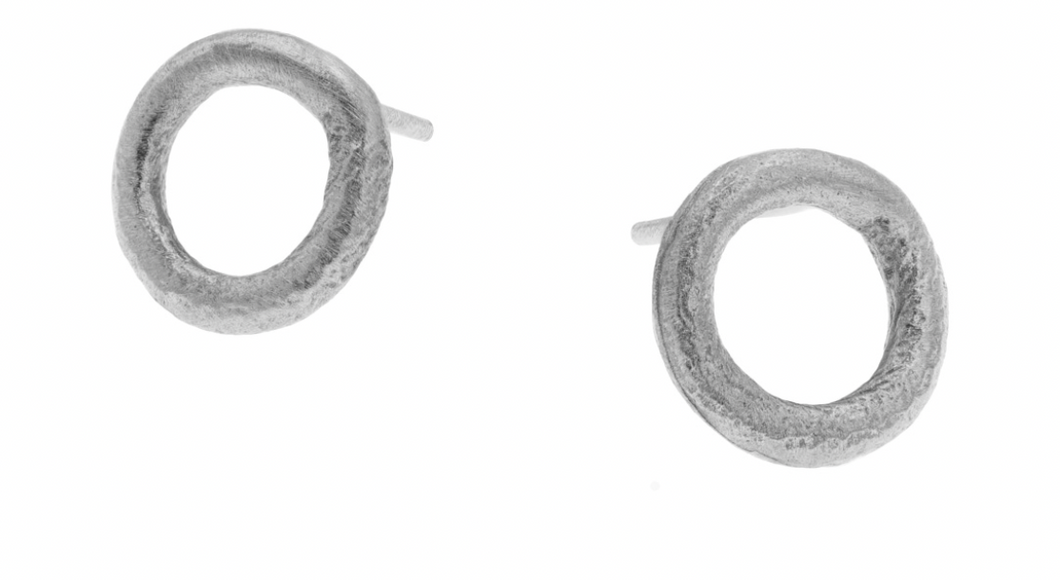 Small Circular Sterling Silver Earrings