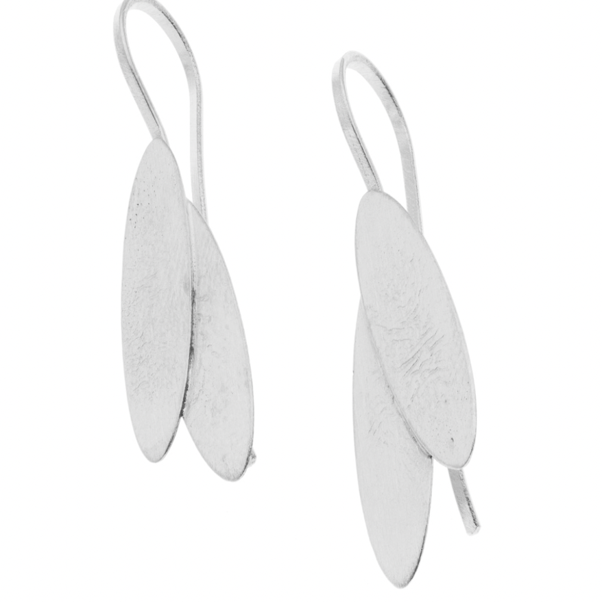 Sterling Silver Drop Leaf Earrings