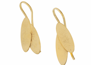 Gold Plated Drop Leaf Earrings