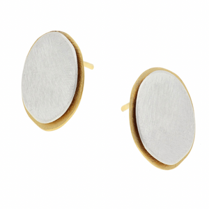 Sterling Silver & Gold Plated Circle Earrings