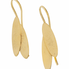 Load image into Gallery viewer, Gold Plated Drop Leaf Earrings
