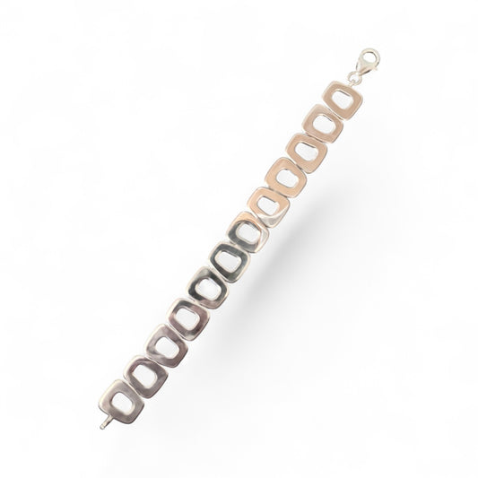 Sterling Silver Square Open Link Bracelet