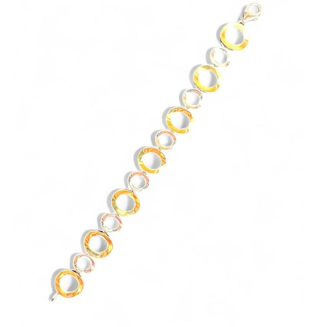 Sterling Silver and Gold Vermeil Circle Link Bracelet