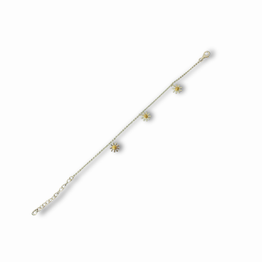 Sterling Silver Daisy Drop Bracelet