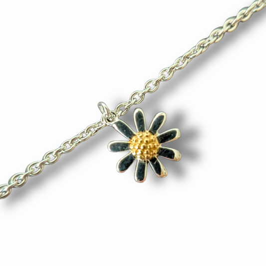 Sterling Silver Daisy Drop Bracelet, view 2