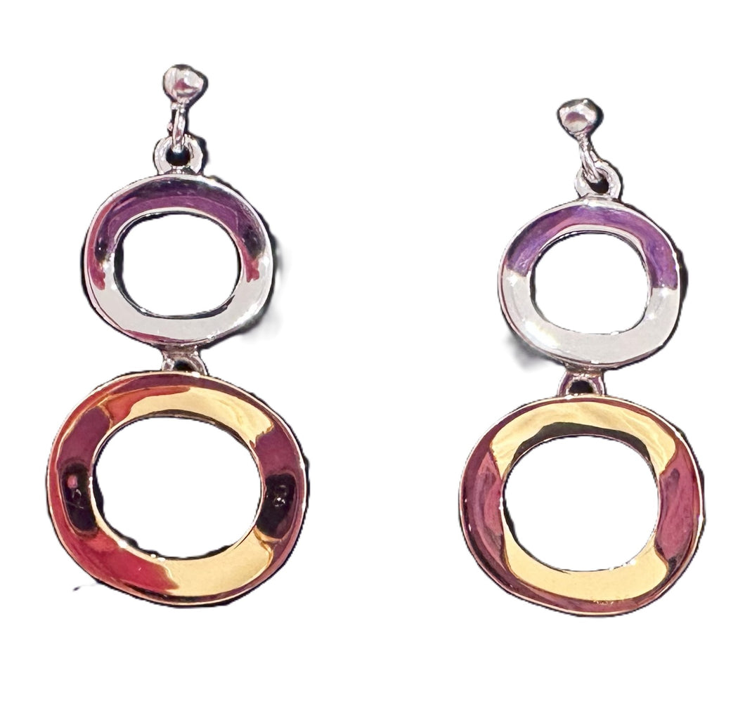 Sterling Silver and Gold Vermeil Drop Earrings