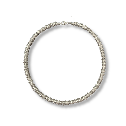 Sterling Silver Stacked Pebble Collar Necklace