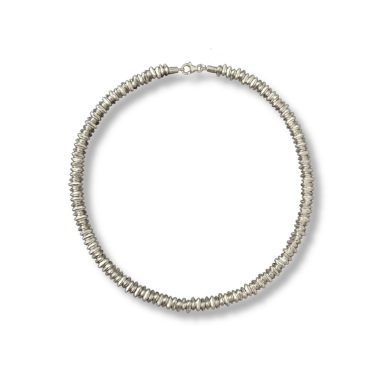 Sterling Silver Stacked Pebble Collar Necklace