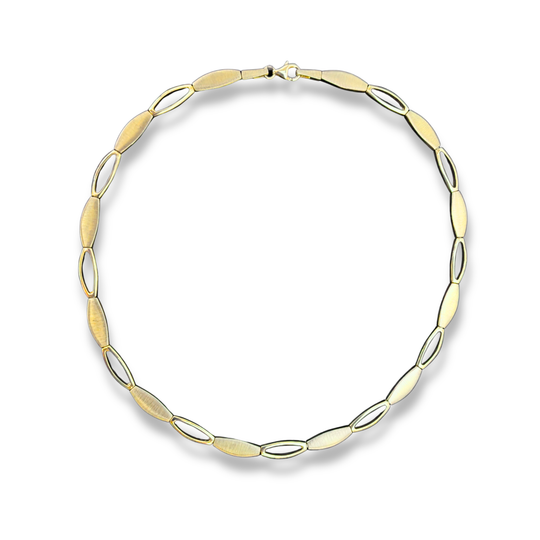 Gold Vermeil Alternating Link Collar Necklace