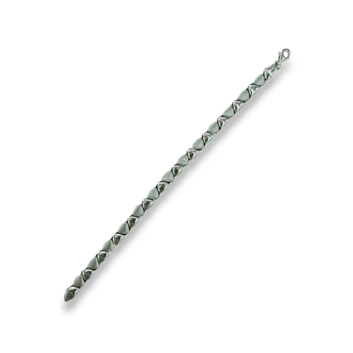 Sterling Silver Textured Triangle Link Bracelet