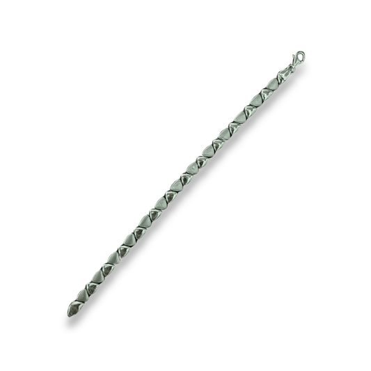 Sterling Silver Textured Triangle Link Bracelet