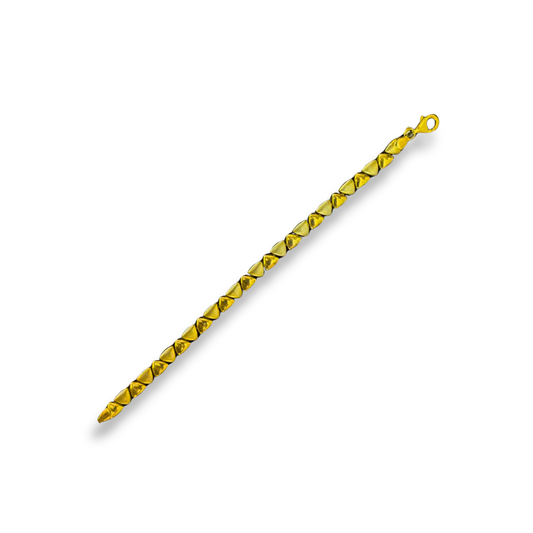 Gold Vermeil Textured Triangle Link Bracelet