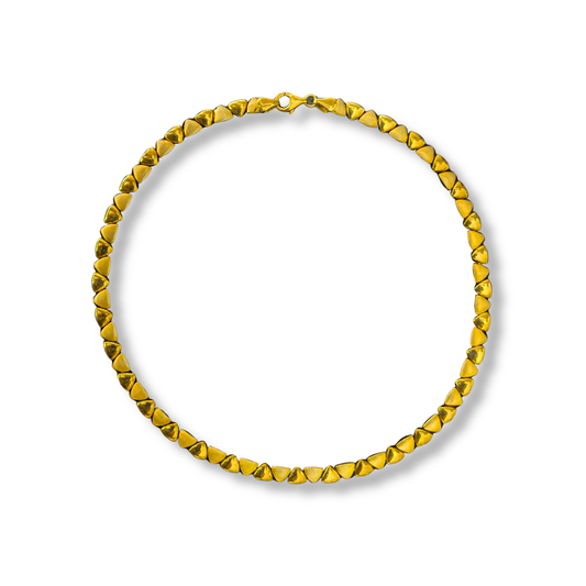 Gold Vermeil Textured Triangle Link Collar Necklace