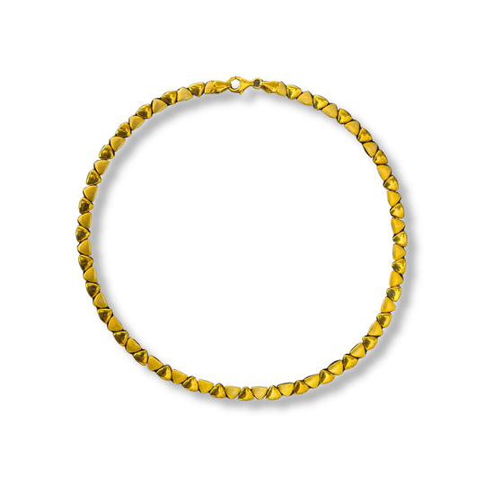 Gold Vermeil Textured Triangle Link Collar Necklace