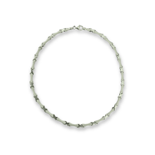 Load image into Gallery viewer, Sterling Silver Kisses Collar Necklace with Satin Finish Links
