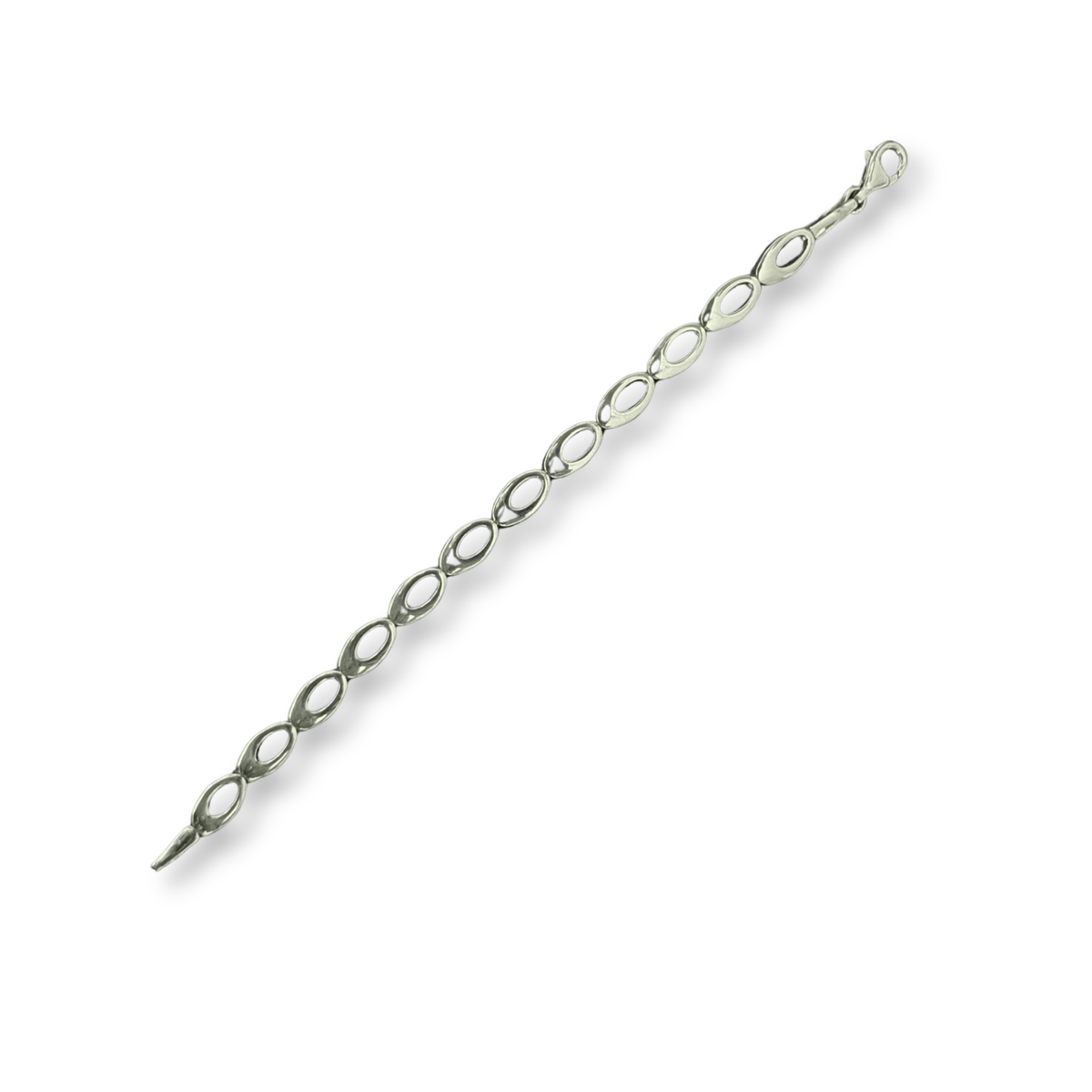 Sterling Silver Asymmetric Oval Link Bracelet