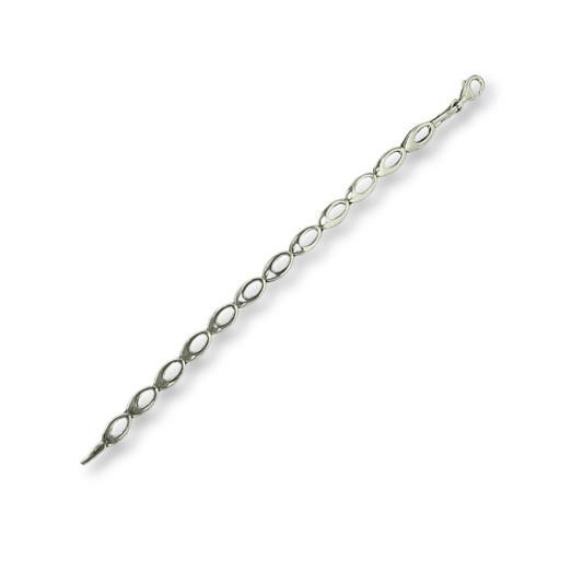 Sterling Silver Asymmetric Oval Link Bracelet