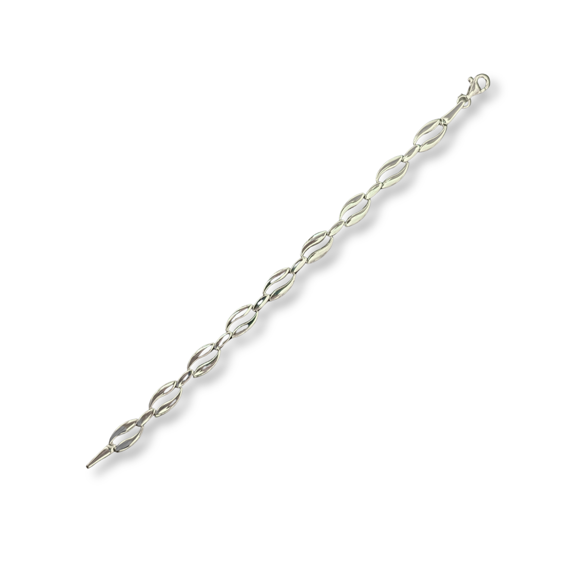 Sterling Silver Coffee Bean Link Bracelet
