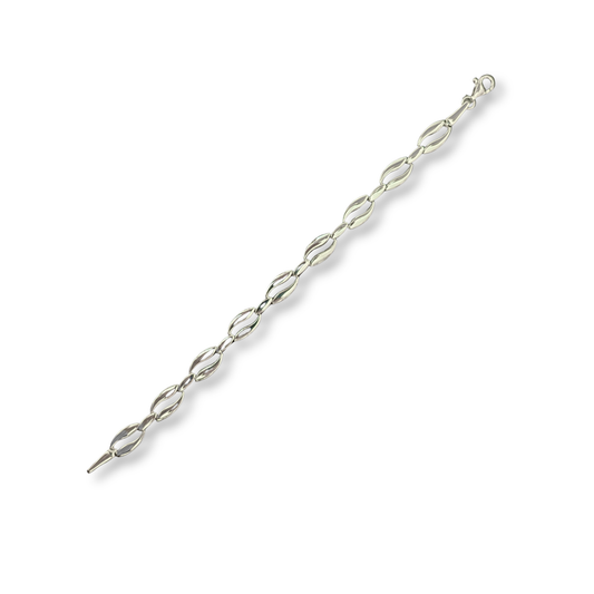 Sterling Silver Coffee Bean Link Bracelet