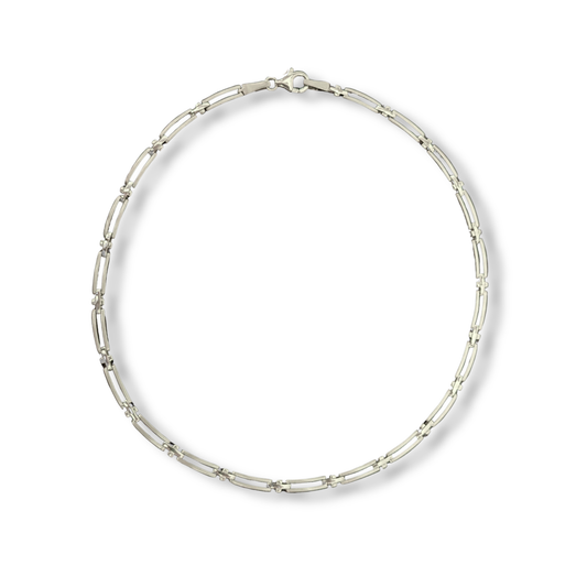 Sterling Silver Mixed Finish Collar Necklace