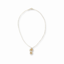 Load image into Gallery viewer, Sterling Silver Double Daisy Pendant Necklace on Snake Chain
