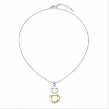 Load image into Gallery viewer, Sterling Silver and Gold Vermeil Stacked Oval Pendant Necklace
