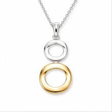 Load image into Gallery viewer, Sterling Silver and Gold Vermeil Stacked Oval Pendant Necklace
