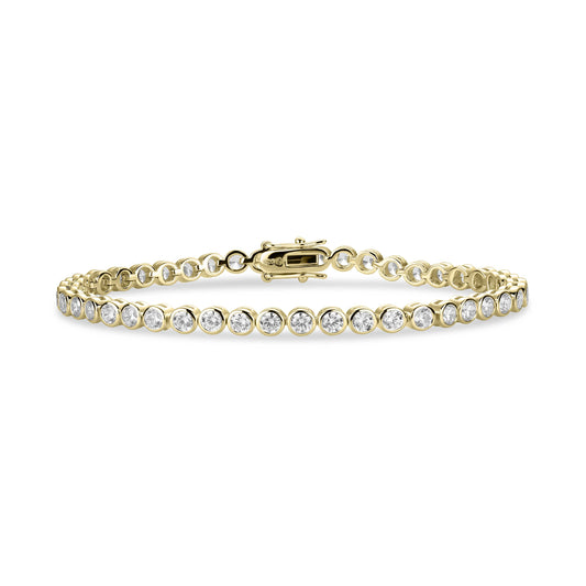 Silver Vermeil CZ Tennis Bracelet rubover setting