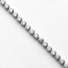 Load image into Gallery viewer, Sterling Silver CZ Tennis Bracelet rubover setting
