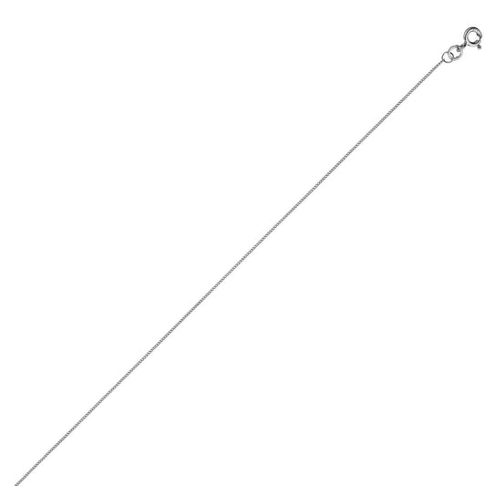 9ct White Gold Chain - 1.0mm Close Curb