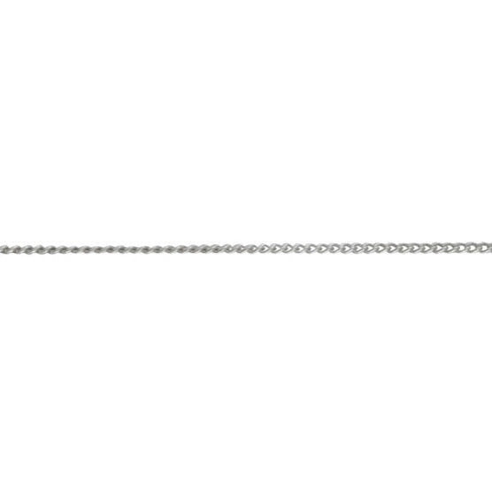 9ct White Gold Chain - 1.2mm Close Curb, view 3