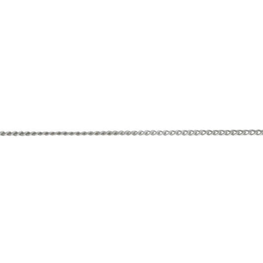 9ct White Gold Chain - 1.2mm Close Curb, view 3