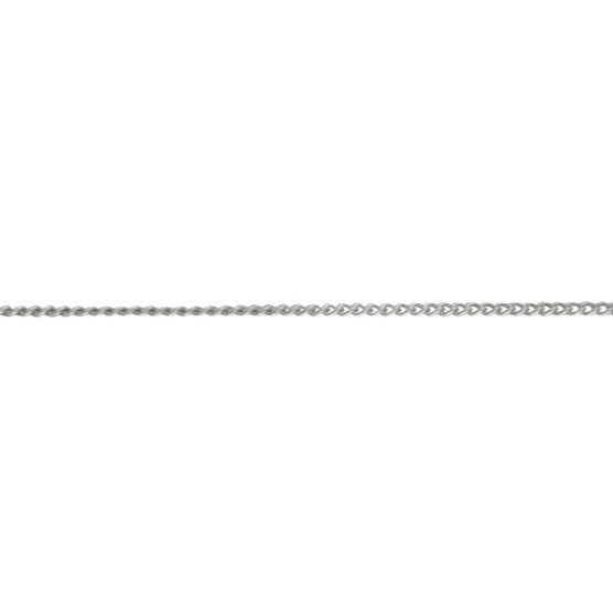 9ct White Gold Chain - 1.4mm Close Curb, view 3