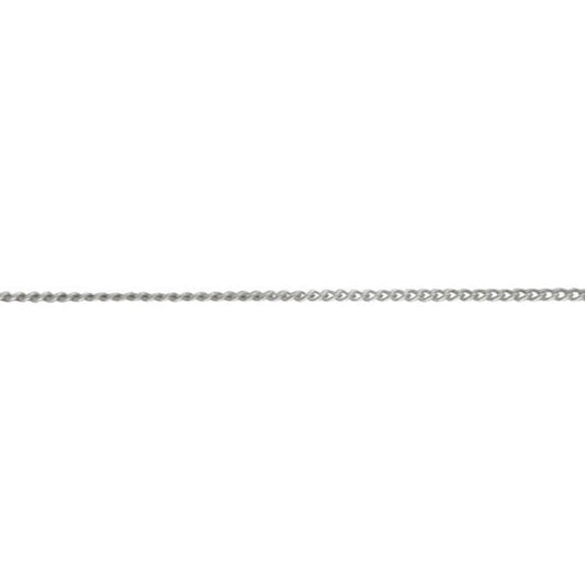 9ct White Gold Chain - 1.4mm Close Curb, view 3