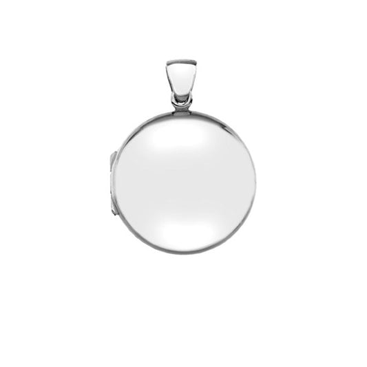 Sterling Silver Locket - Plain Puffed Round