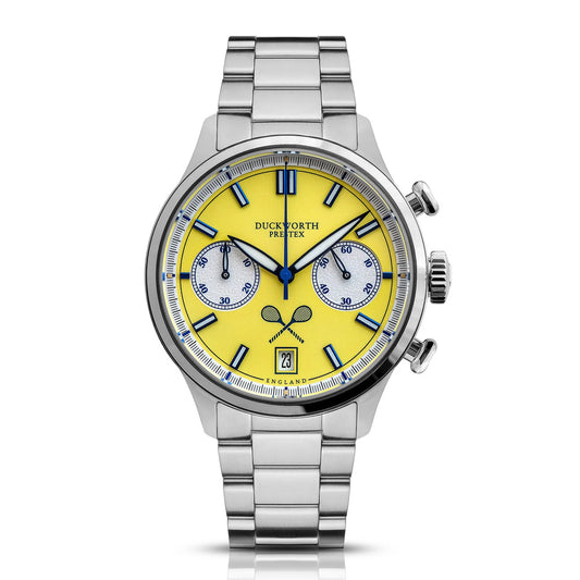 Lostock Quartz Chronograph Yellow Tennis Dial Stainless Strap