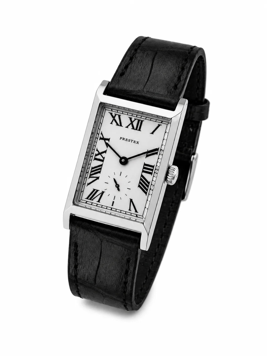 Parker Quartz White Roman Dial Black croc print strap