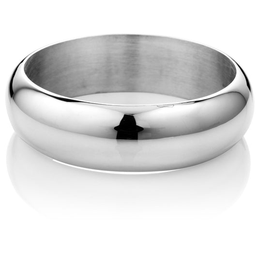 Sterling Silver Wide Domed Bangle