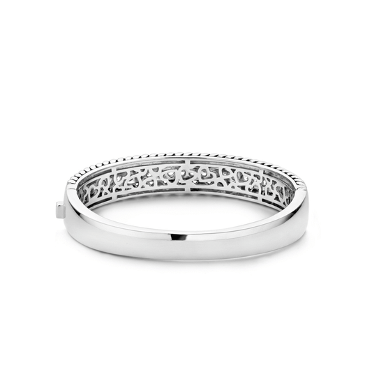 Sterling Silver Rhodium Plated Bangle, view 2