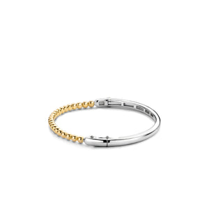 Sterling Silver yellow gold plated hinged bangle