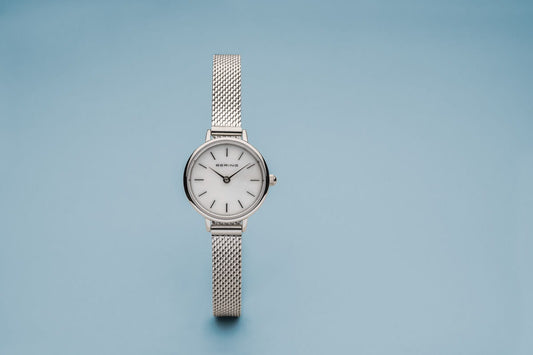 Bering Polished Silver Thin Strap Stainless Steel Ladies Watch, view 3
